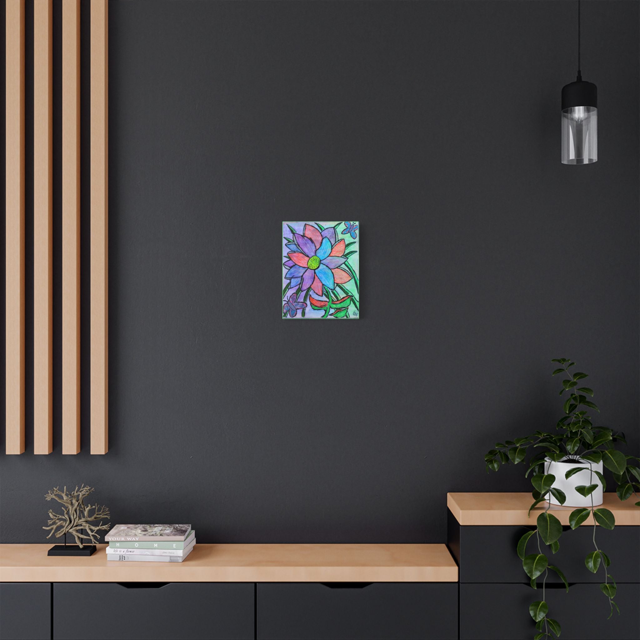 Floral Pop Art Stretched Original Canvas Print