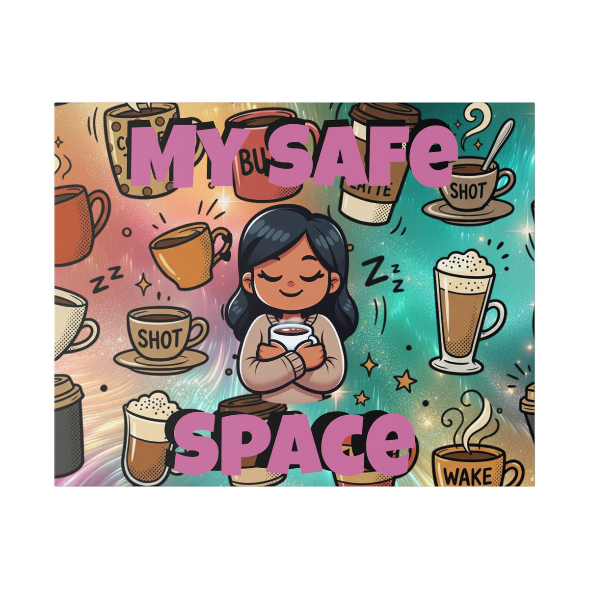 Coffee Is My Safe Space Classic Stretched Canvas