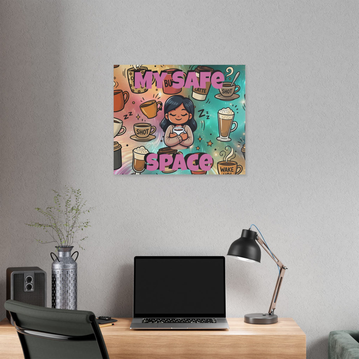 Coffee Is My Safe Space Classic Stretched Canvas