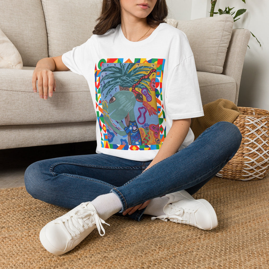 Tropical Alien Spaced Out Graphic T-Shirt — Colorful Art Tee