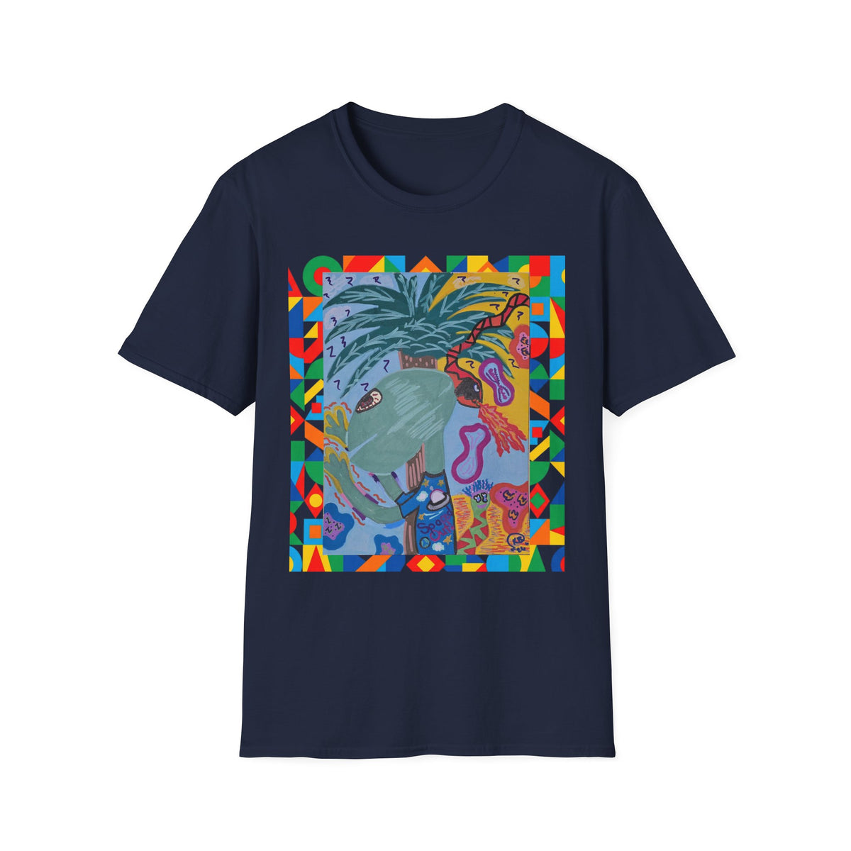 Tropical Alien Spaced Out Graphic T-Shirt — Colorful Art Tee