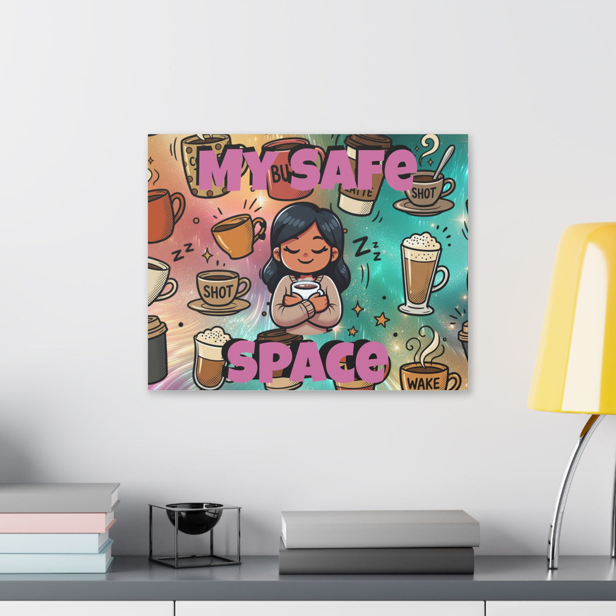 Coffee Is My Safe Space Classic Stretched Canvas