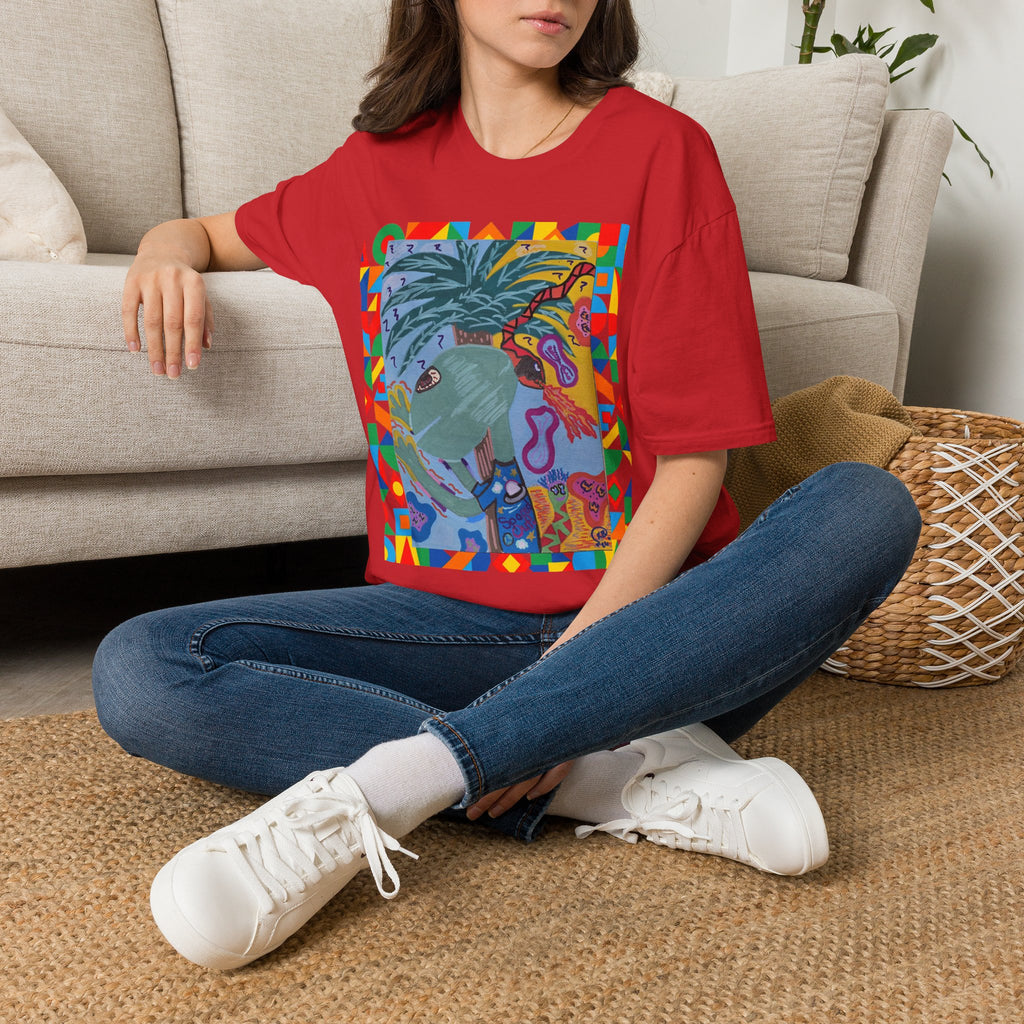 Tropical Alien Spaced Out Graphic T-Shirt — Colorful Art Tee