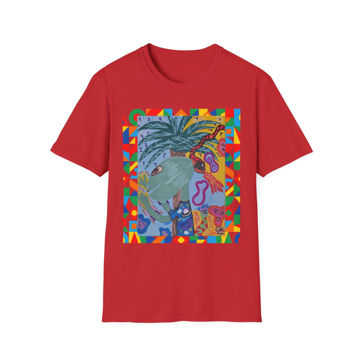 Tropical Alien Spaced Out Graphic T-Shirt — Colorful Art Tee