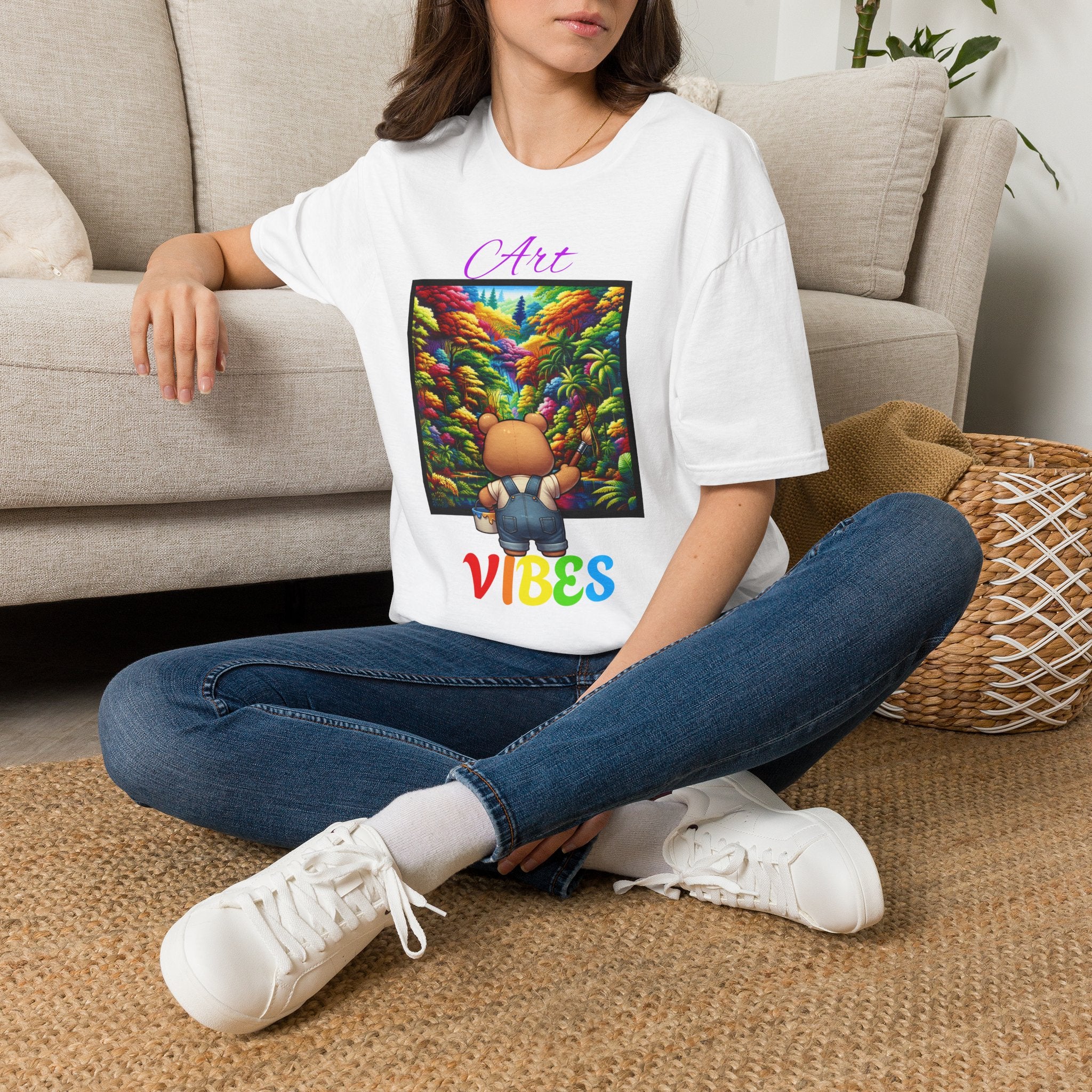 T-Shirt — 'Art Vibes' Colorful Landscape Graphic Tee