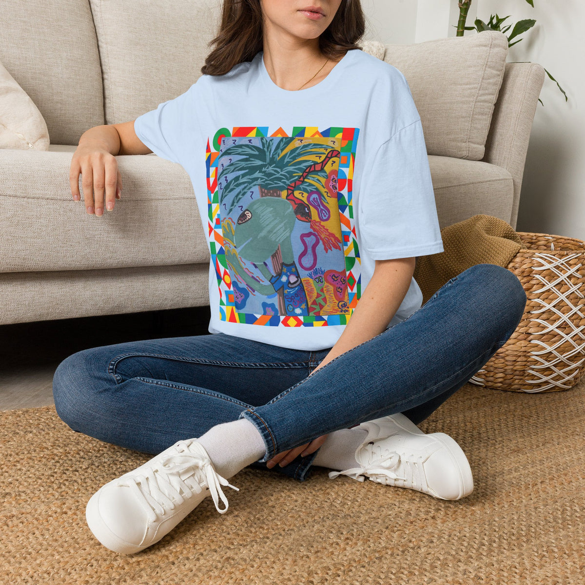 Tropical Alien Spaced Out Graphic T-Shirt — Colorful Art Tee