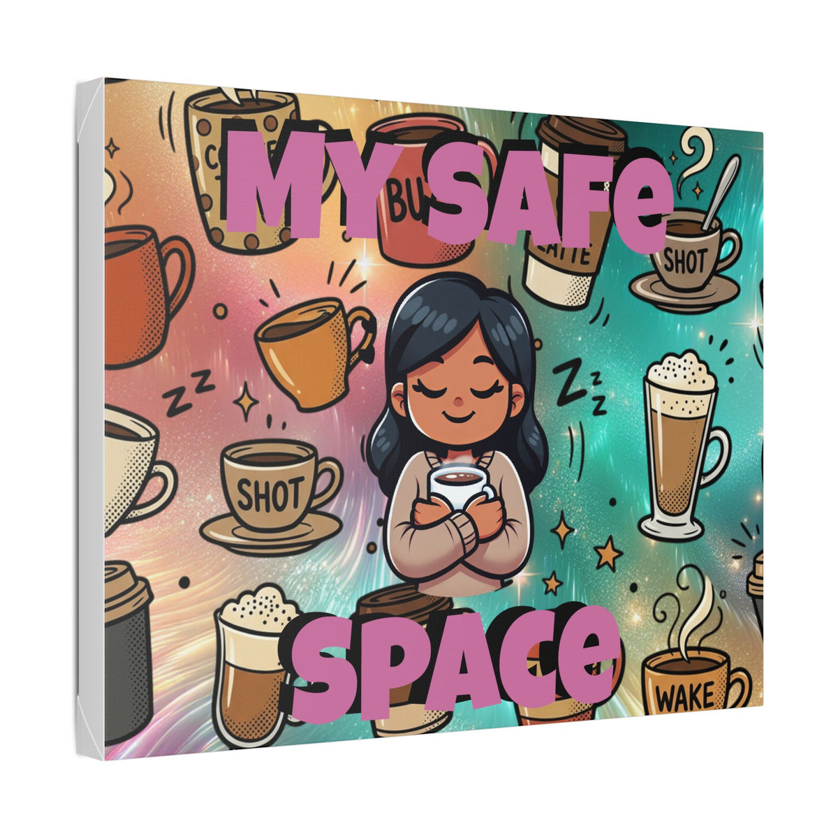 Coffee Is My Safe Space Classic Stretched Canvas