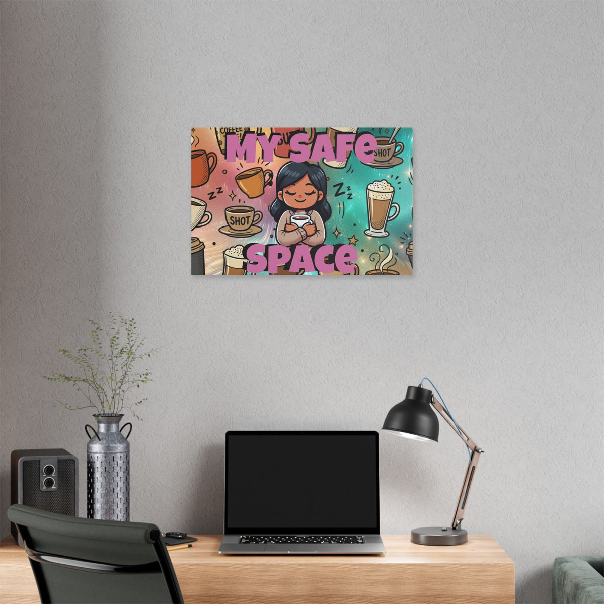 Coffee Is My Safe Space Classic Stretched Canvas