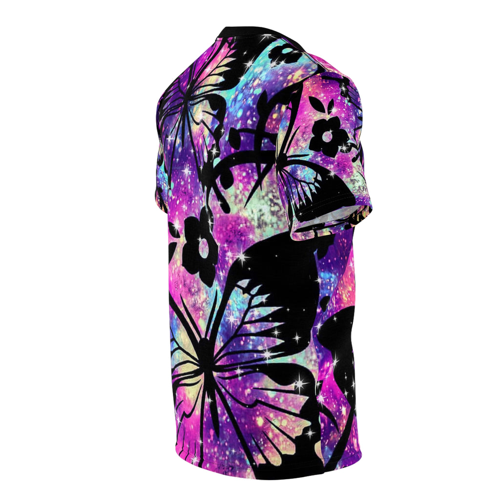 Galaxy Butterfly All-Over Print Tee — Vibrant Floral Wings T-Shirt