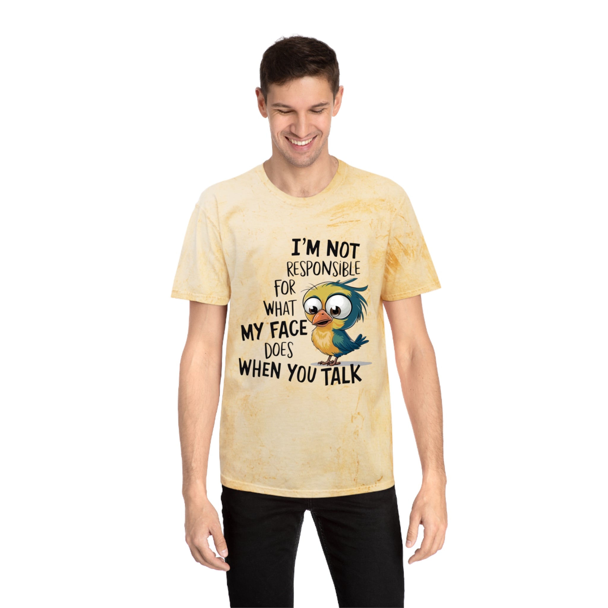 Funny Bird Graphic T-Shirt — "I'm Not Responsible For What My Face Does When You Talk"