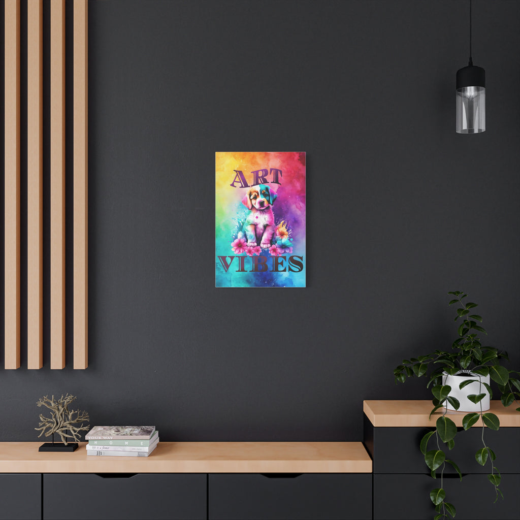 Art Vibes Puppy Canvas Wall Art — Colorful Stretched Matte Print