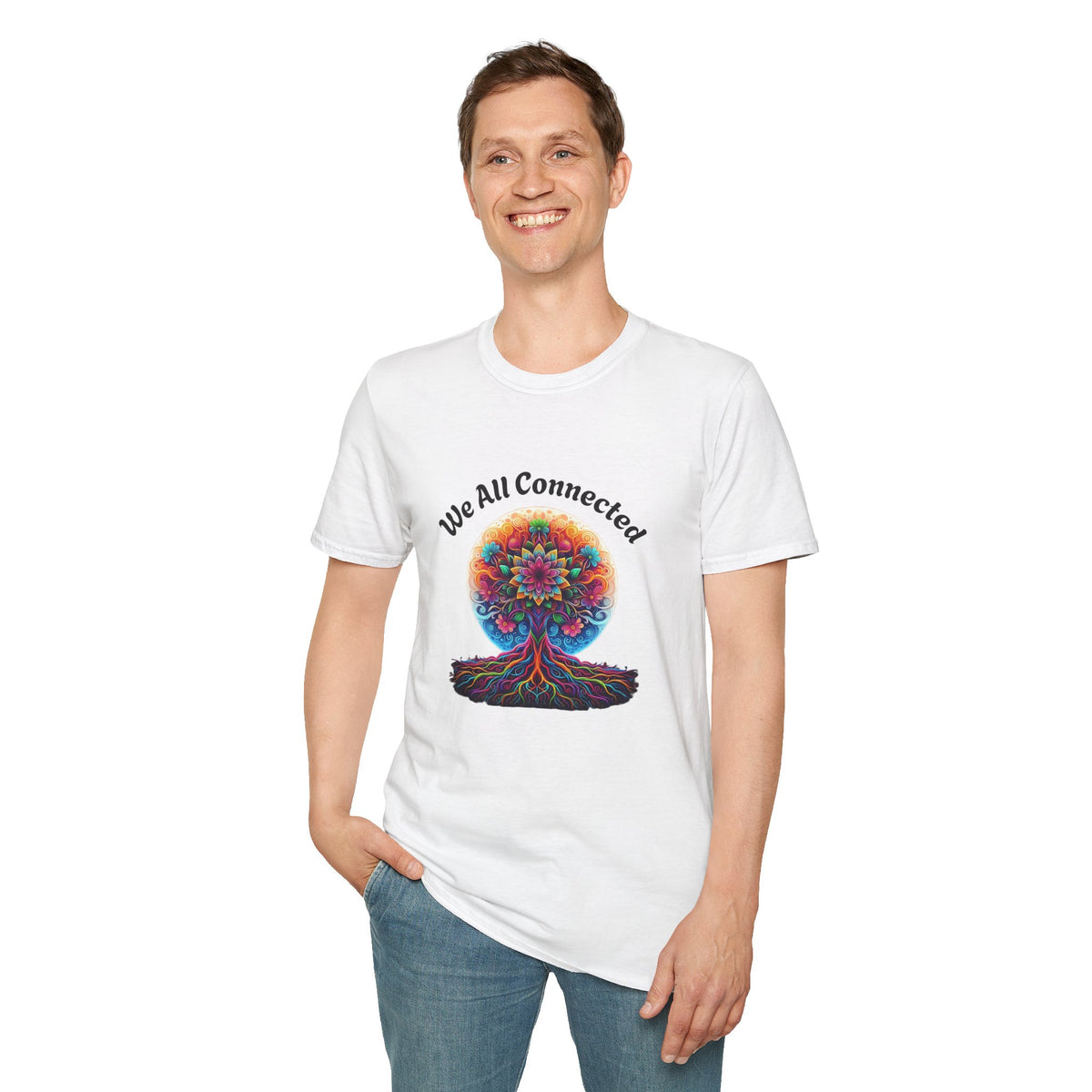 We All Connected Tree T-Shirt — Colorful Spiritual Unity Tee