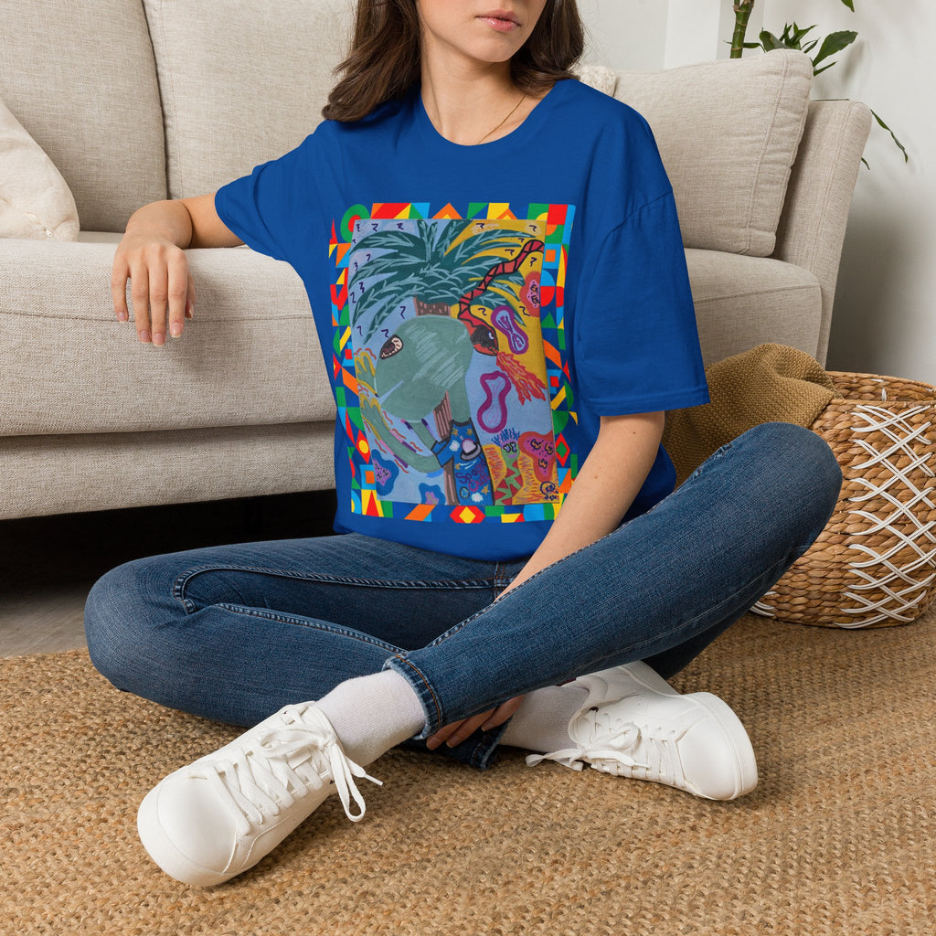 Tropical Alien Spaced Out Graphic T-Shirt — Colorful Art Tee