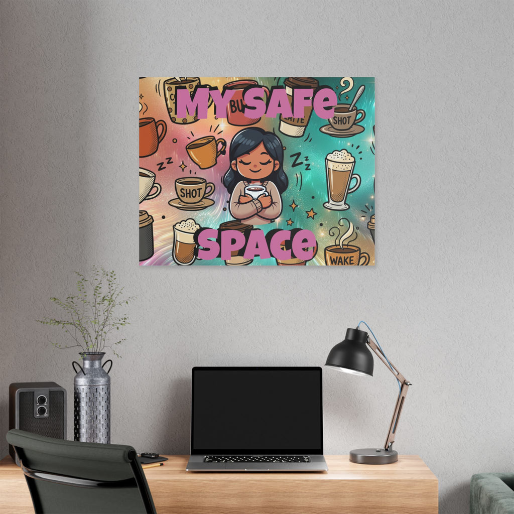 Coffee Is My Safe Space Classic Stretched Canvas