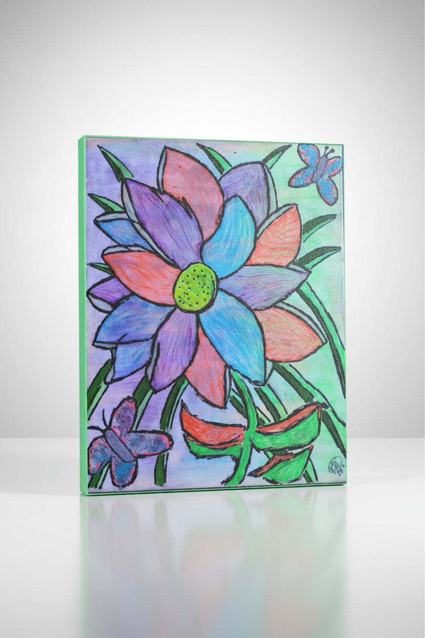 Floral Pop Art Stretched Original Canvas Print