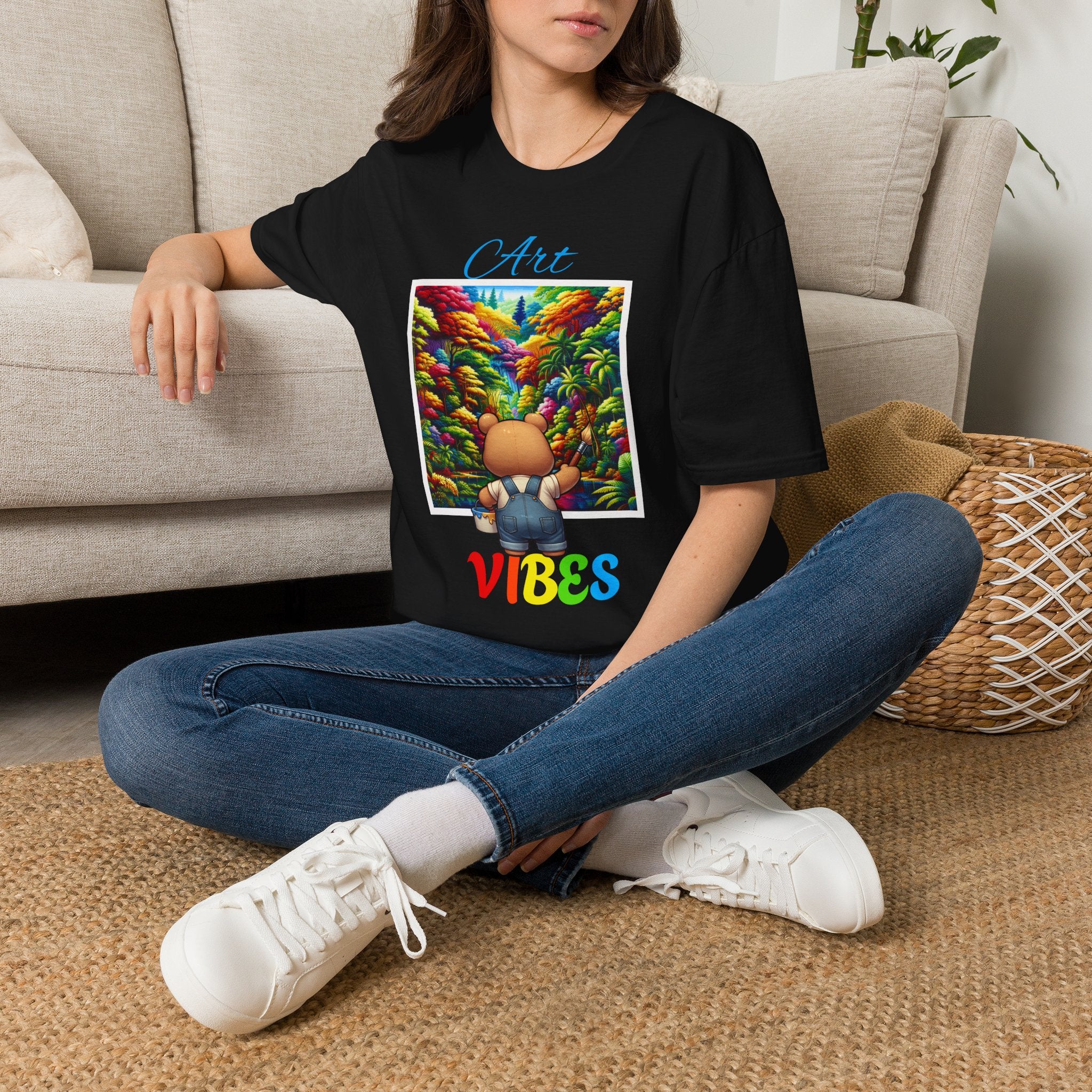 T-Shirt — 'Art Vibes' Colorful Landscape Graphic Tee