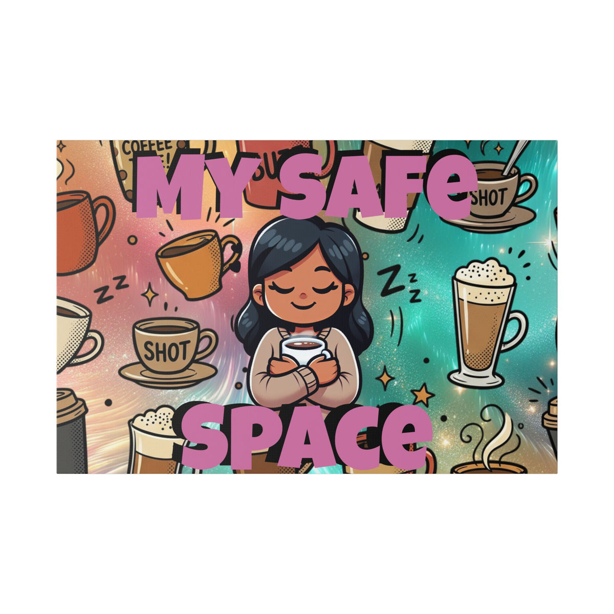 Coffee Is My Safe Space Classic Stretched Canvas