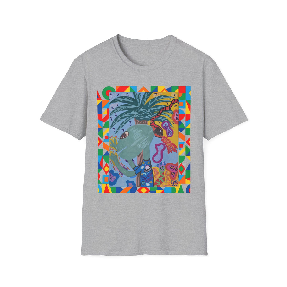 Tropical Alien Spaced Out Graphic T-Shirt — Colorful Art Tee