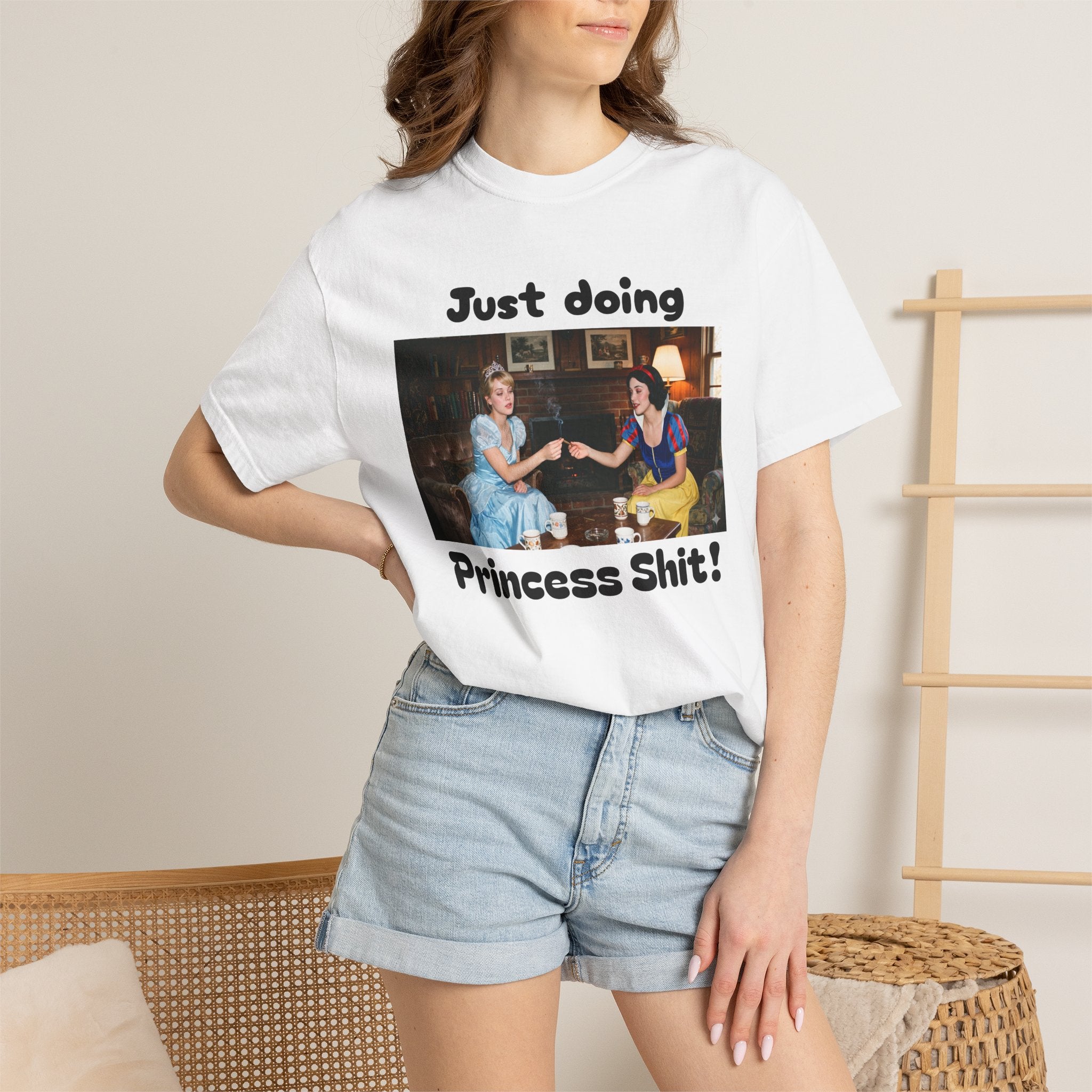 Graphic T-Shirt — "Just Doing Princess Shit!" Vintage Princess Humor Tee