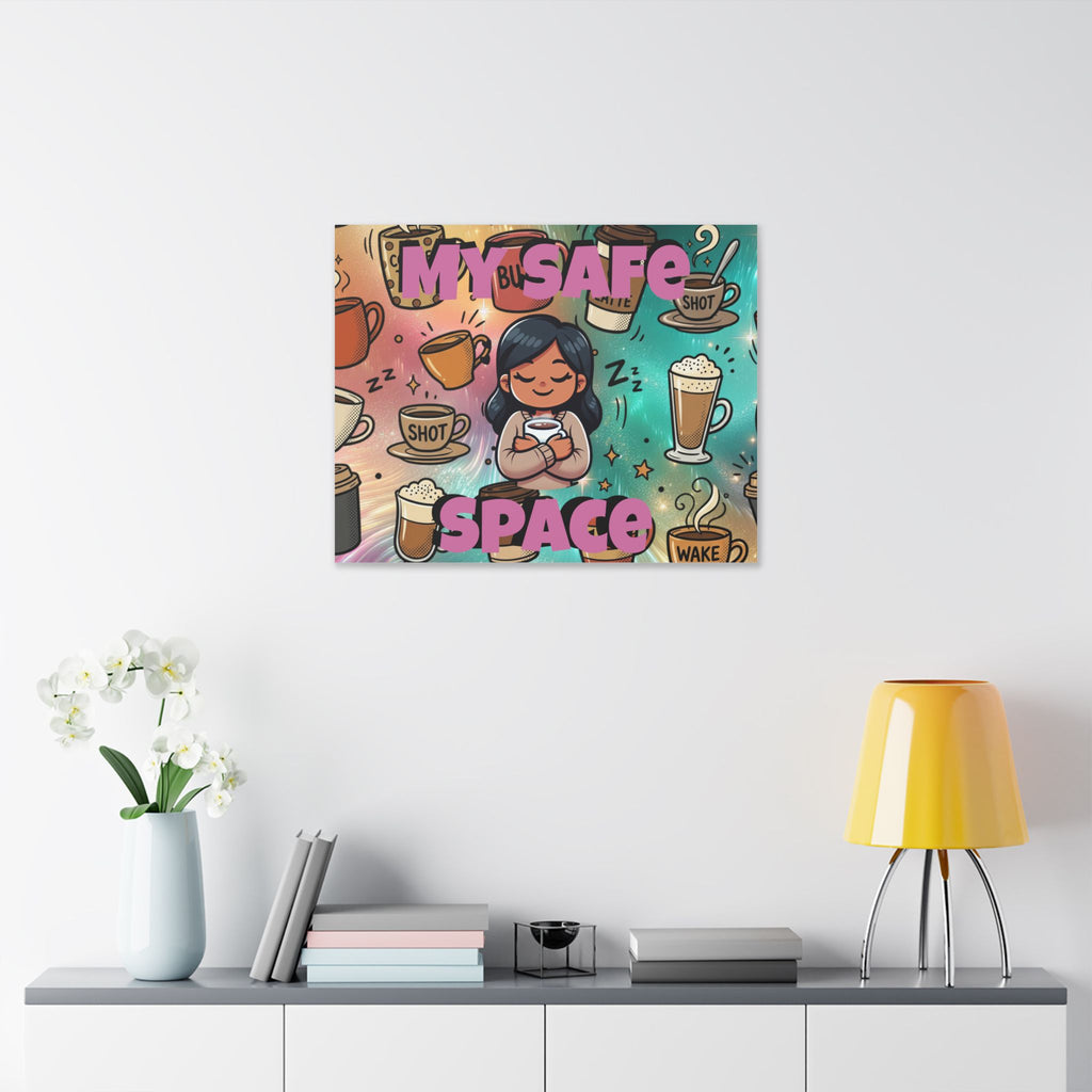 Coffee Is My Safe Space Classic Stretched Canvas