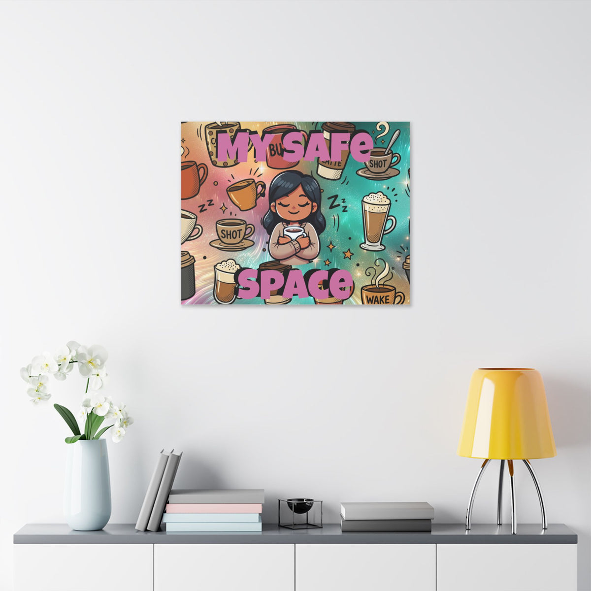 Coffee Is My Safe Space Classic Stretched Canvas