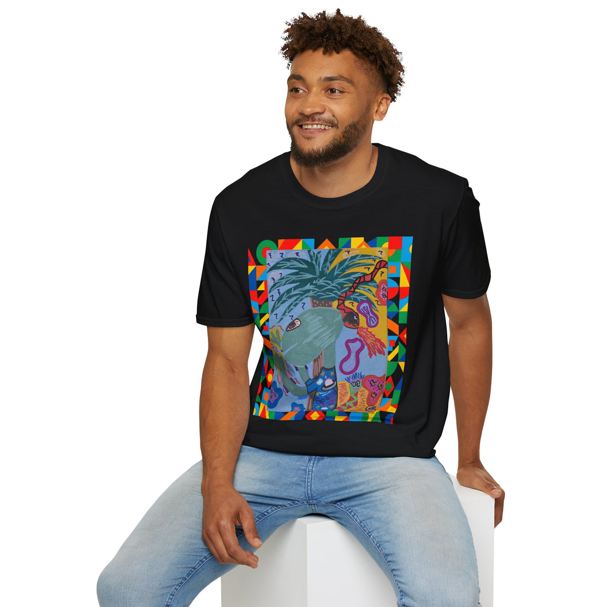 Tropical Alien Spaced Out Graphic T-Shirt — Colorful Art Tee
