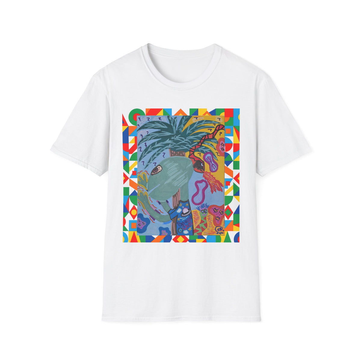 Tropical Alien Spaced Out Graphic T-Shirt — Colorful Art Tee