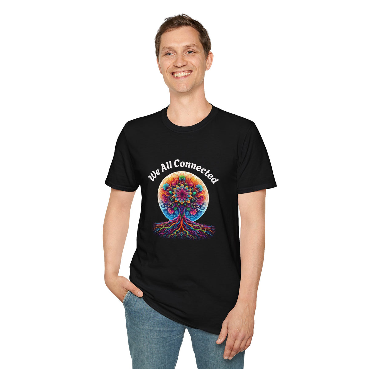 We All Connected Tree T-Shirt — Colorful Spiritual Unity Tee