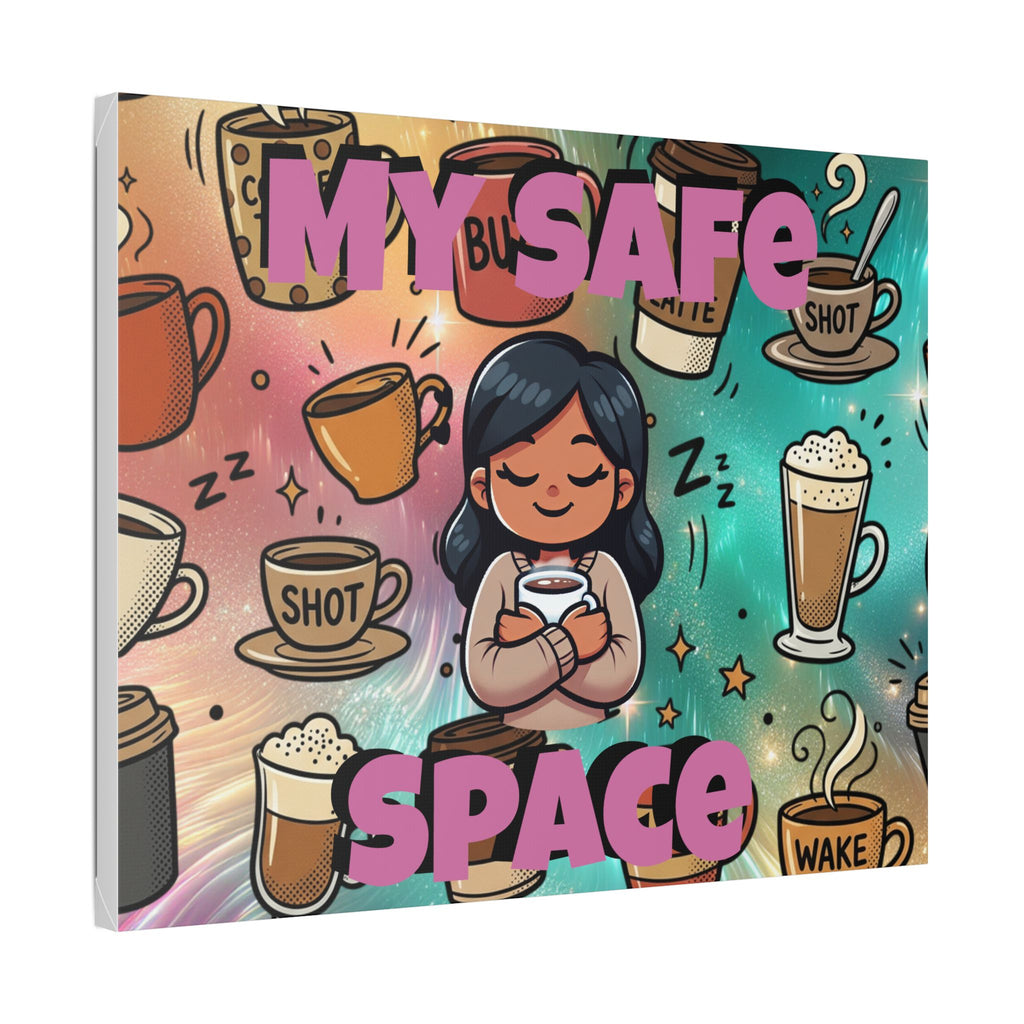 Coffee Is My Safe Space Classic Stretched Canvas