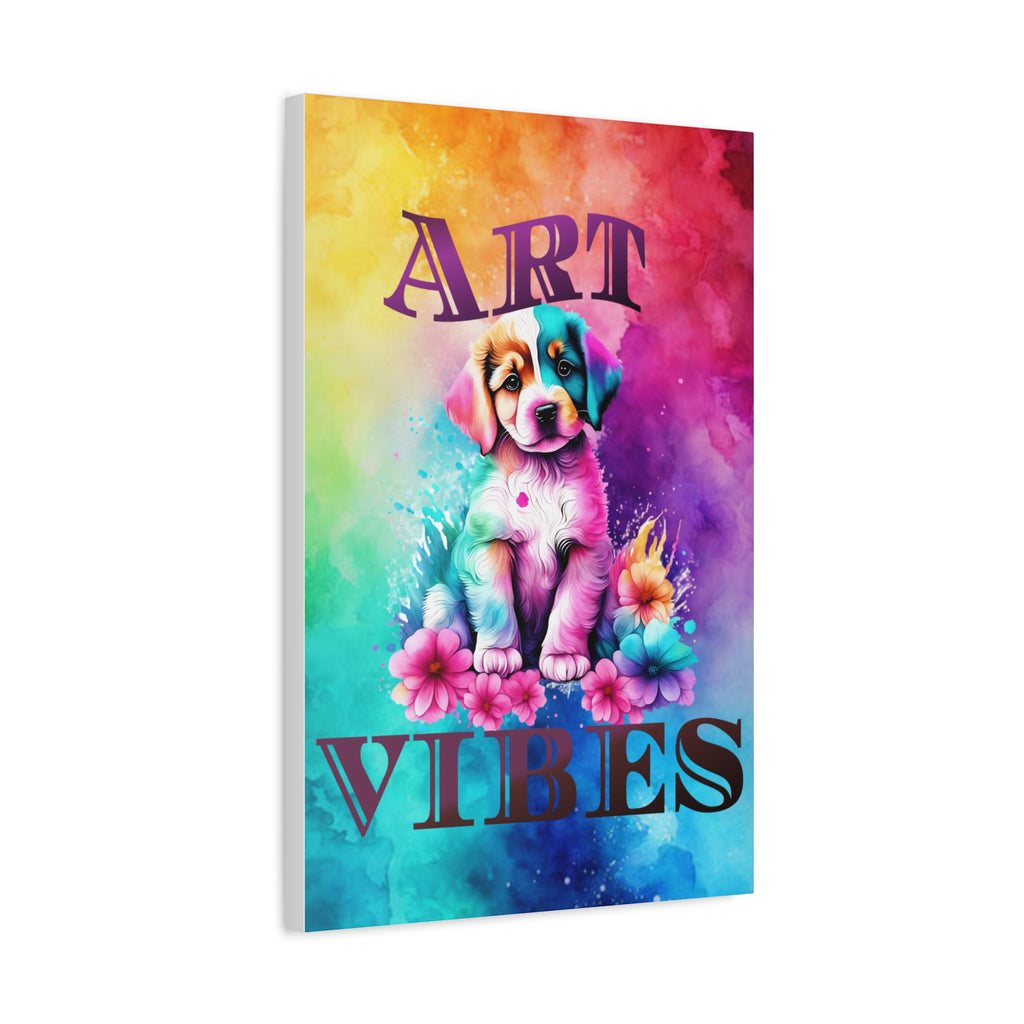 Art Vibes Puppy Canvas Wall Art — Colorful Stretched Matte Print