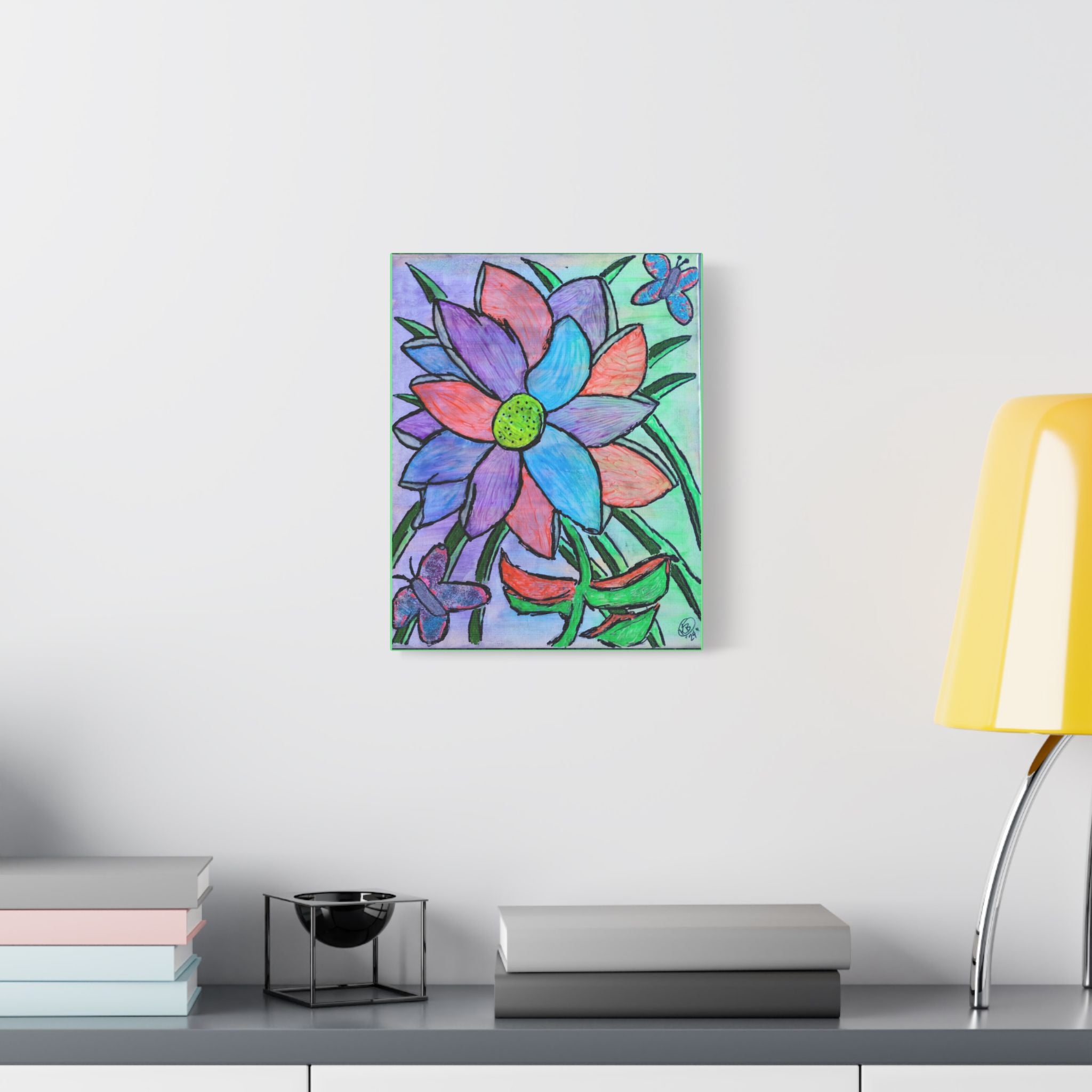 Floral Pop Art Stretched Original Canvas Print
