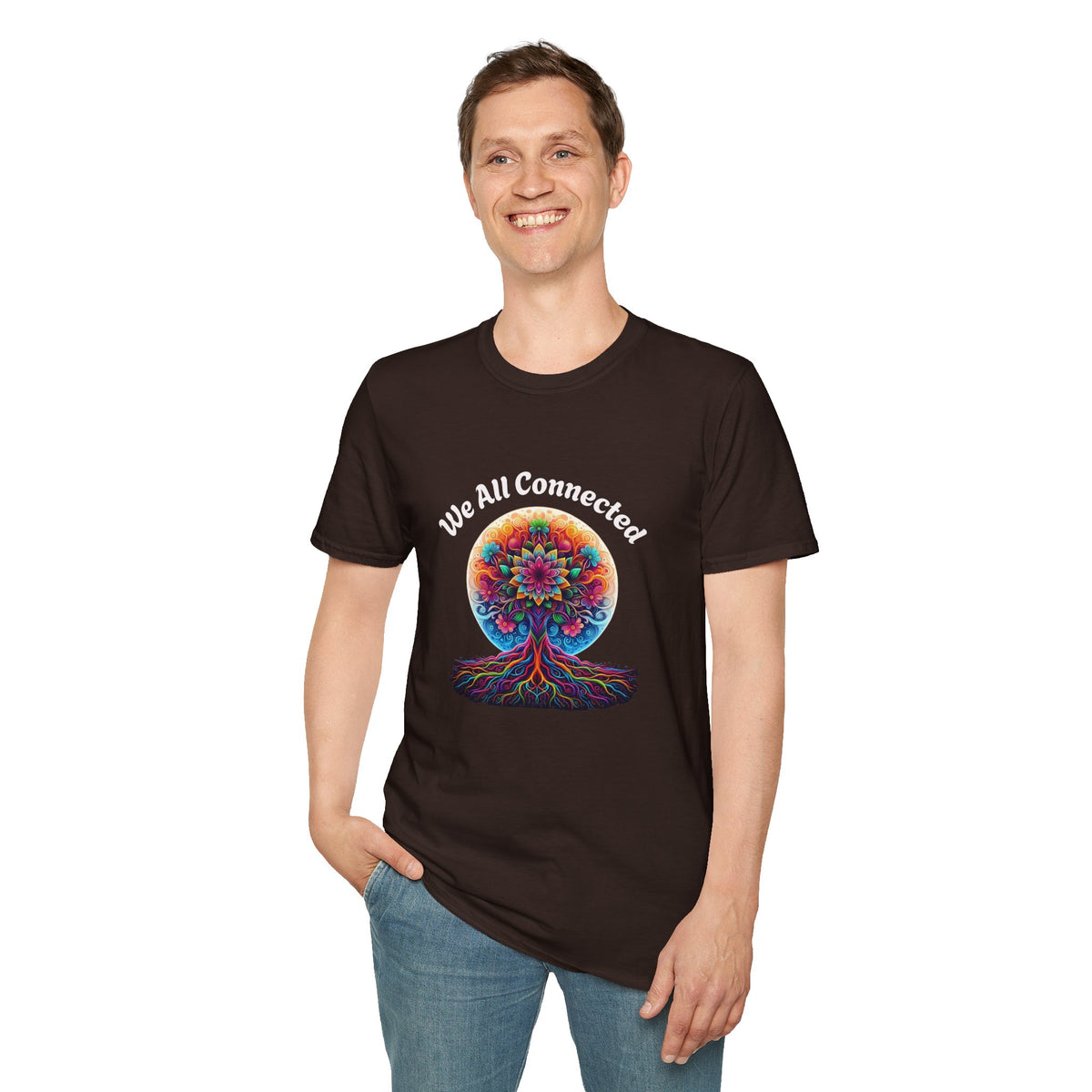 We All Connected Tree T-Shirt — Colorful Spiritual Unity Tee