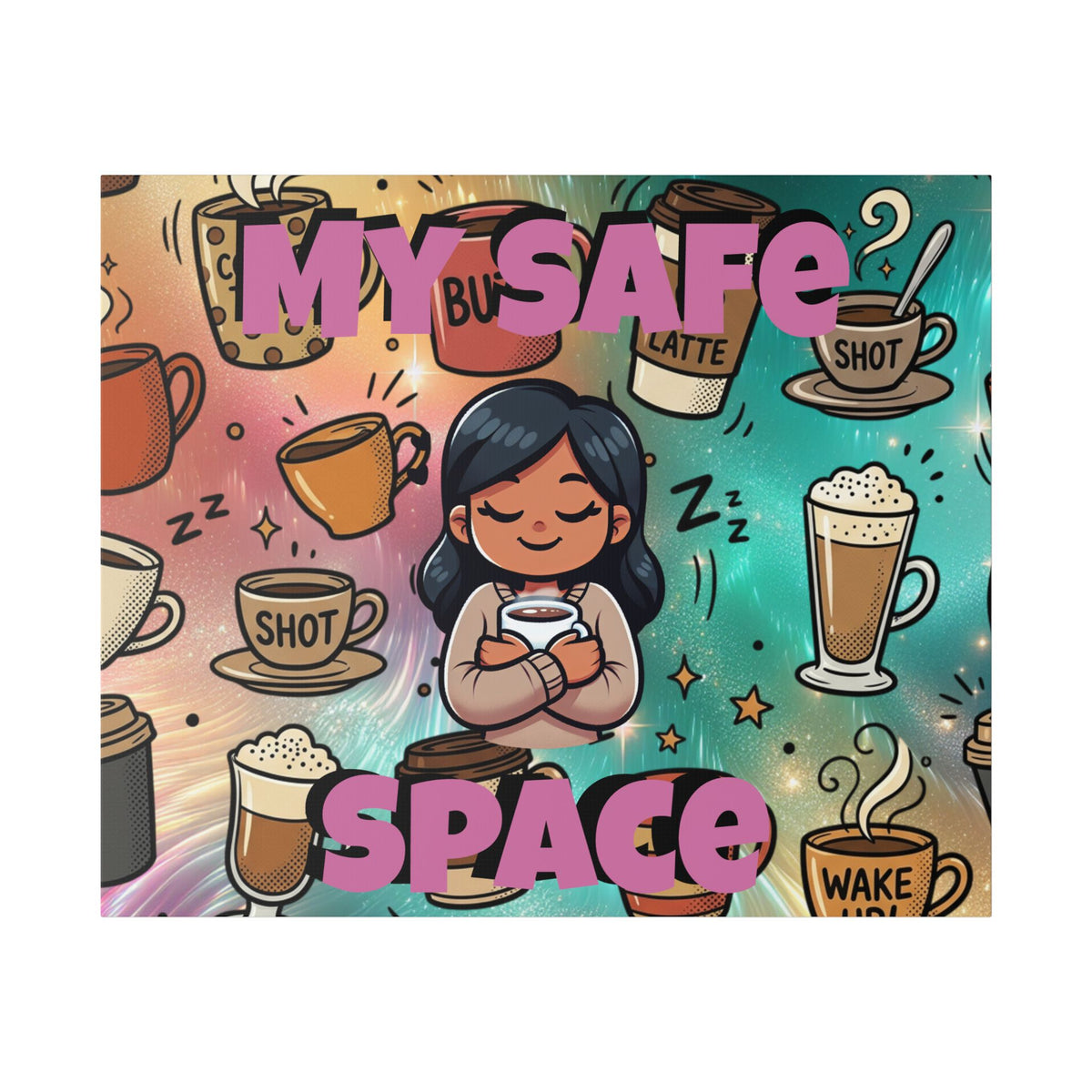 Coffee Is My Safe Space Classic Stretched Canvas