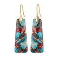 Natural Healing Crystal Teardrop Earrings for Women, Copper Hook Dangle Drop Stone Boho Jewelry, Lightweight Aesthetic Gifts Everyday Wear