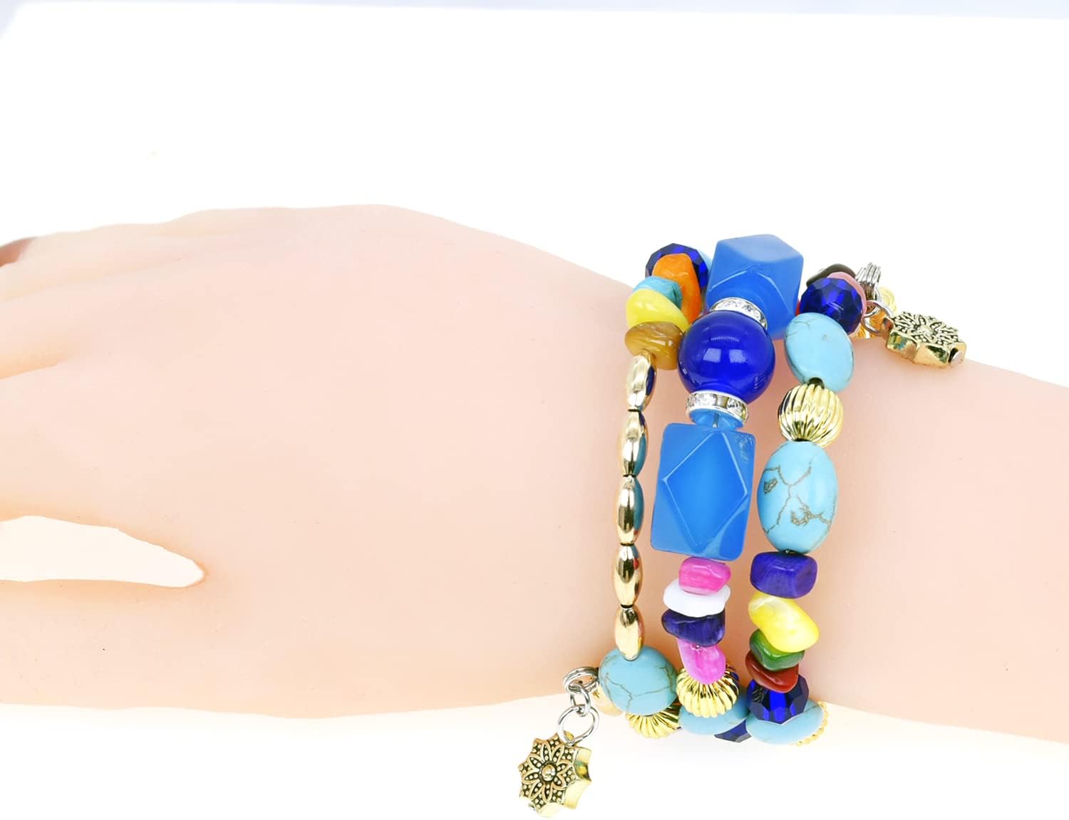 Boho Multilayer Irregular Agate Beads Charm Bracelets for Women Vintage Jade Stone Man Bracelets Yoga Bangles Ethnic Jewelry