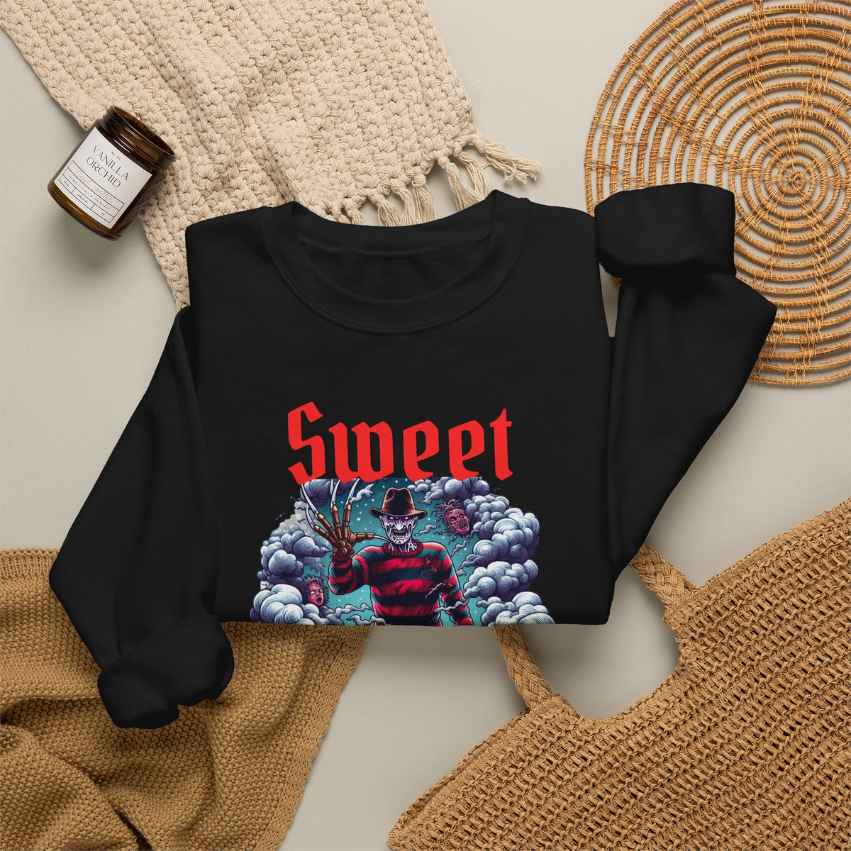 Sweet Dreams Nightmare Gothic Horror Graphic Crewneck Sweatshirt