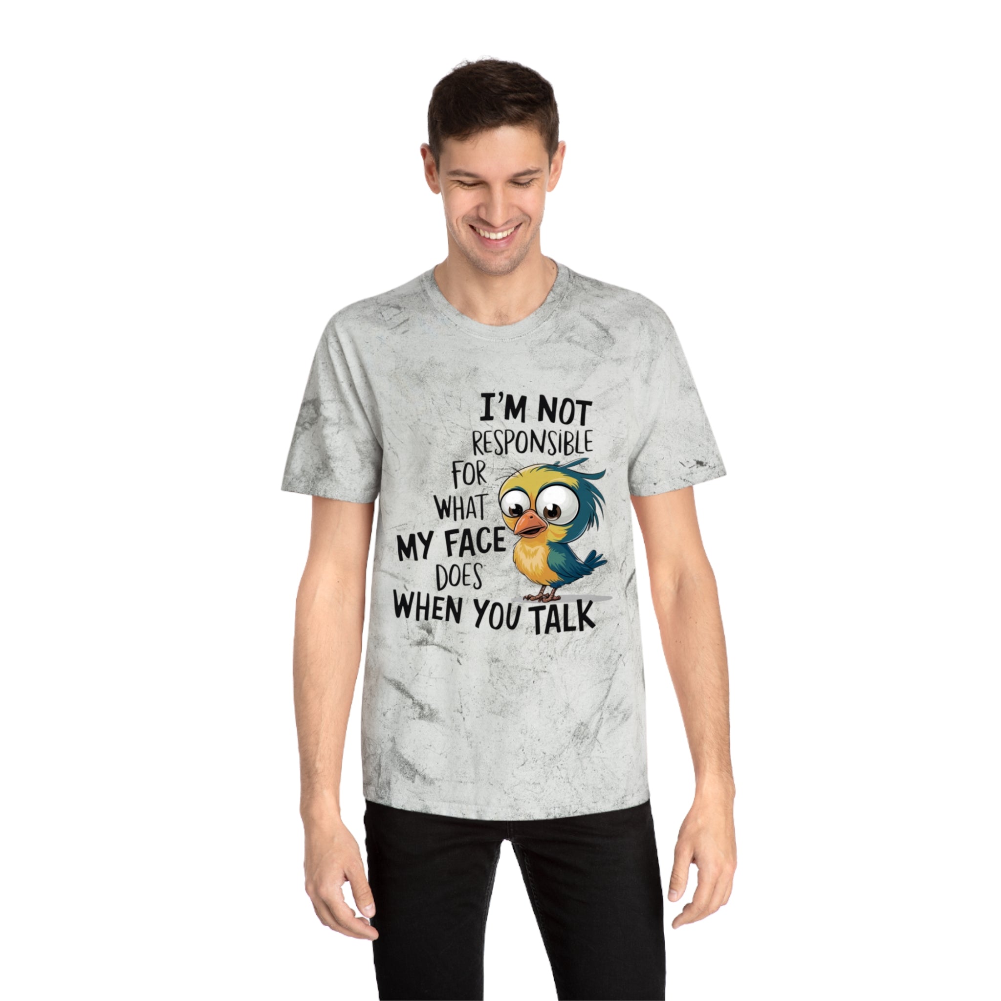 Funny Bird Graphic T-Shirt — "I'm Not Responsible For What My Face Does When You Talk"