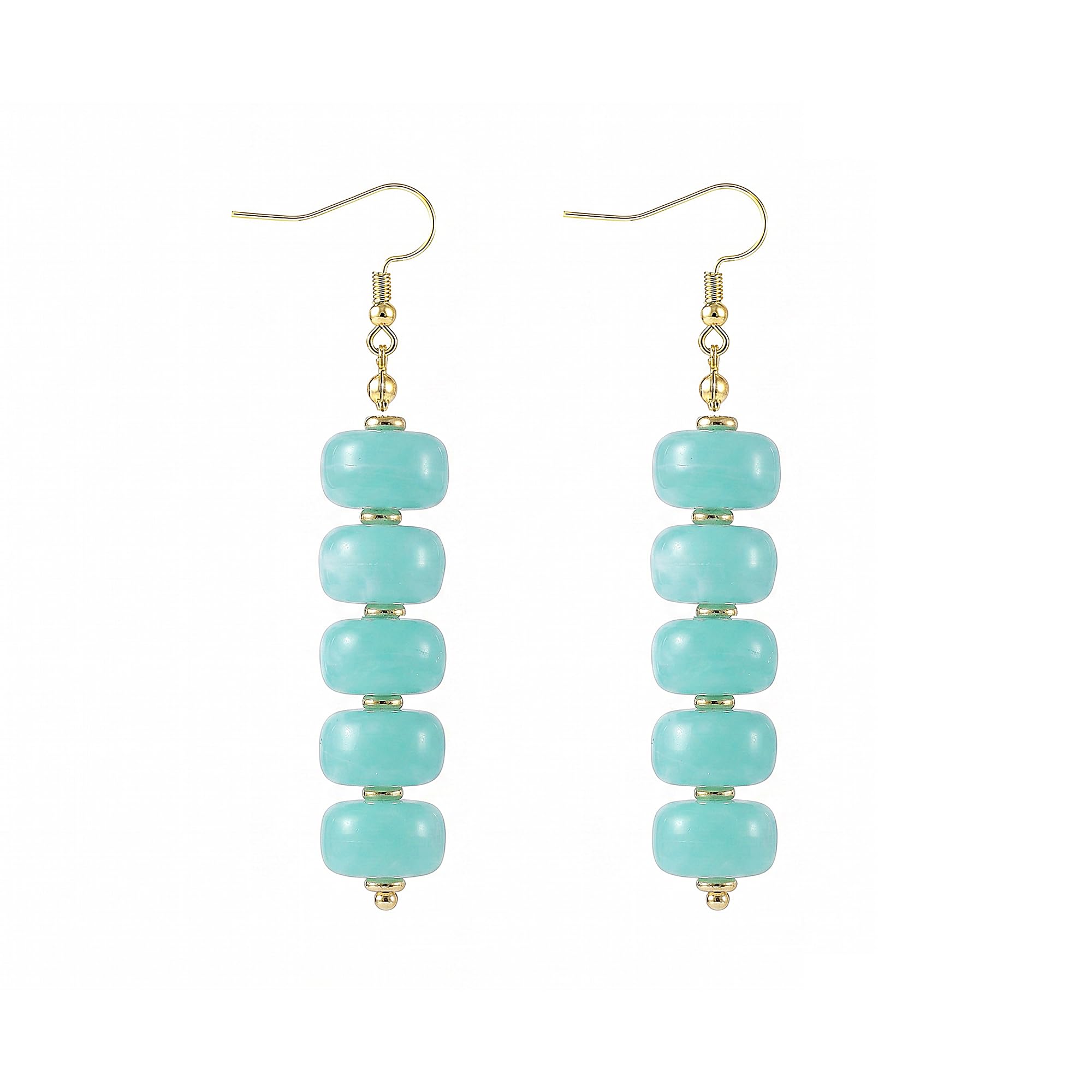 SHERLOVE Chunky Statement Large Resin Beaded Dangle Earrings Women Trendy | Cute Fun Hypoallergenic Lightweight 14K Gold Plated Dangle Dangly Dangling Drop Earrings,Boho Summer Beach Vacation Jewelry