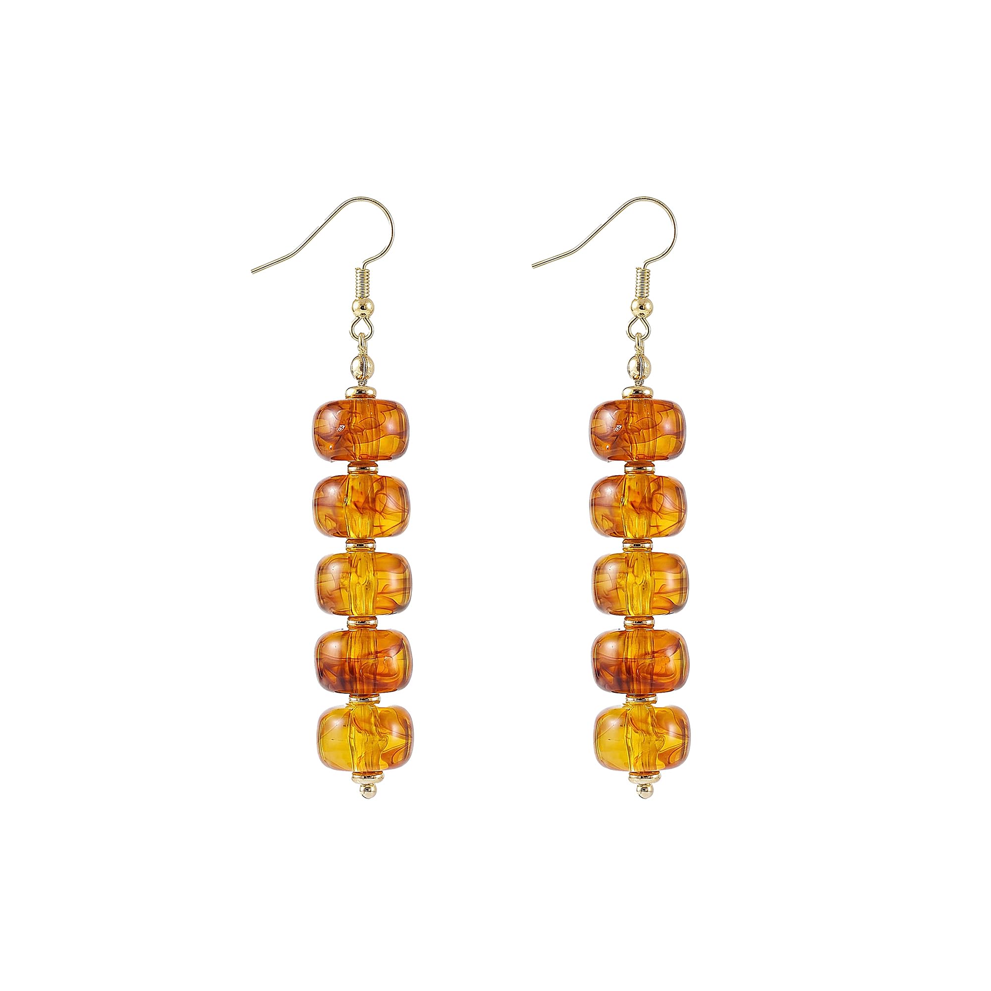 SHERLOVE Chunky Statement Large Resin Beaded Dangle Earrings Women Trendy | Cute Fun Hypoallergenic Lightweight 14K Gold Plated Dangle Dangly Dangling Drop Earrings,Boho Summer Beach Vacation Jewelry
