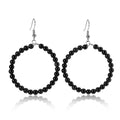 Jovivi Amethyst Rose Quartz Healing Crystals Beads Earrings Real Natural Stones Gemstone Hoop Dangle Earrings Reiki Quartz Jewelry for Women