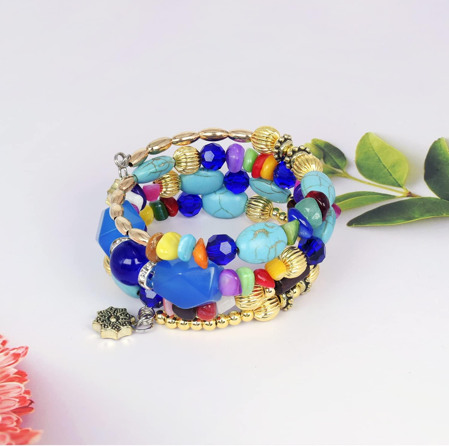 Boho Multilayer Irregular Agate Beads Charm Bracelets for Women Vintage Jade Stone Man Bracelets Yoga Bangles Ethnic Jewelry