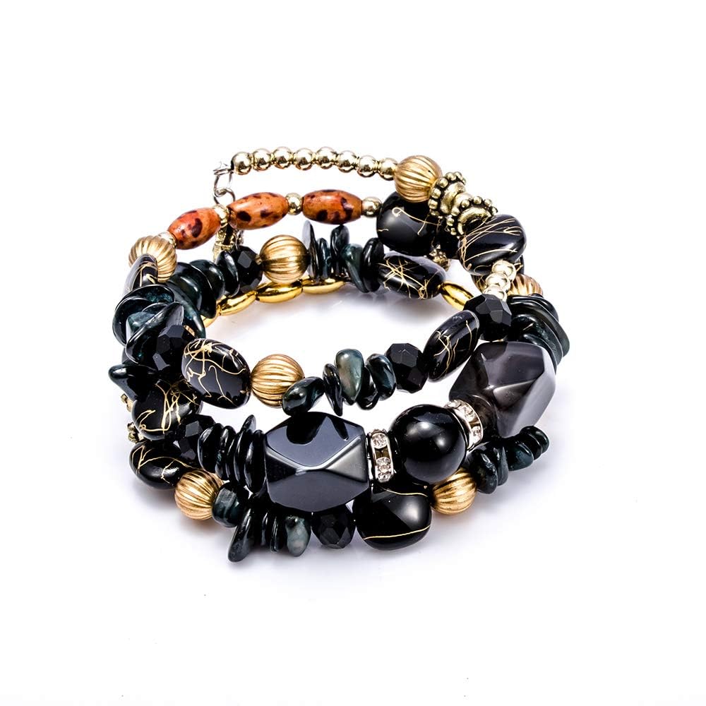Boho Multilayer Irregular Agate Beads Charm Bracelets for Women Vintage Jade Stone Man Bracelets Yoga Bangles Ethnic Jewelry