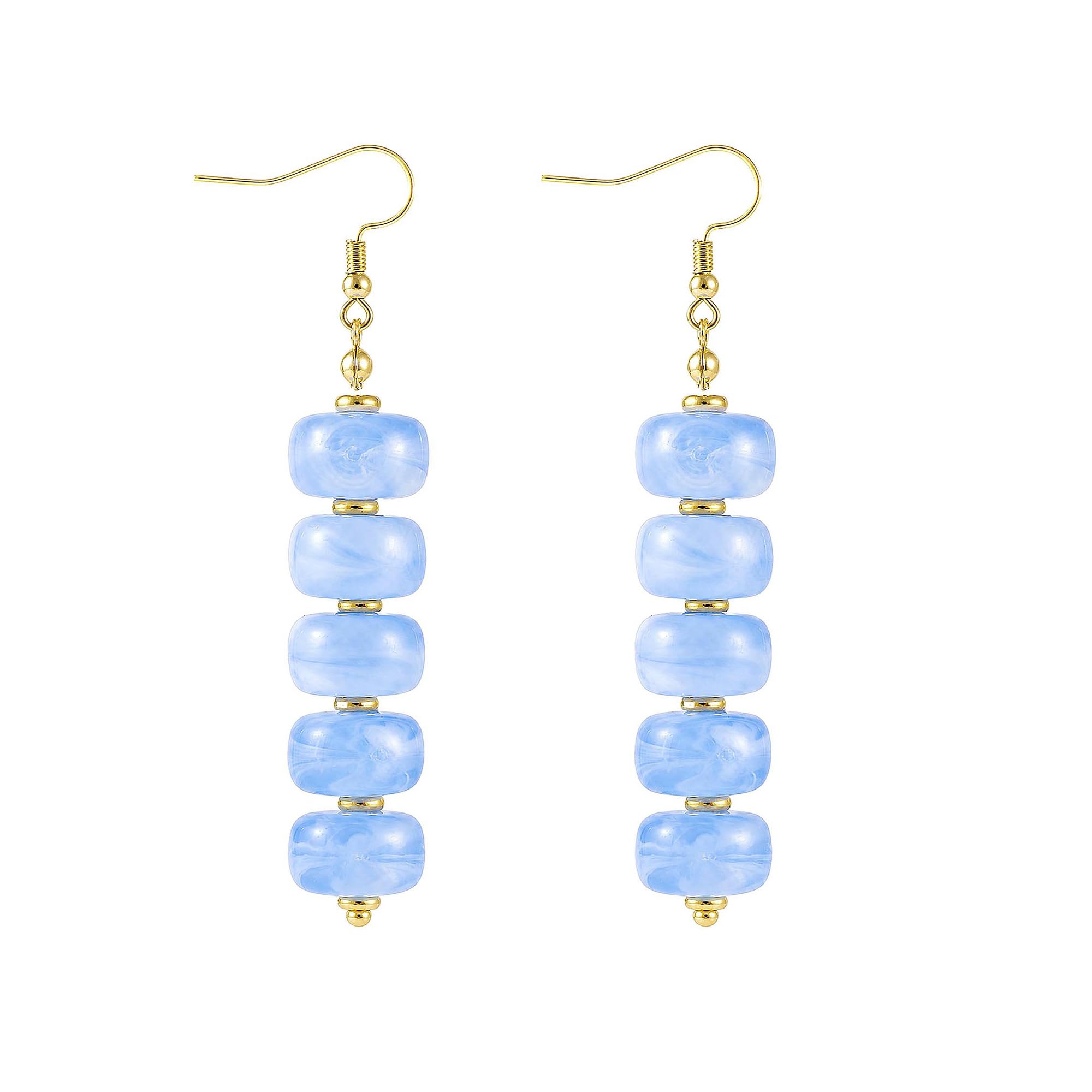 SHERLOVE Chunky Statement Large Resin Beaded Dangle Earrings Women Trendy | Cute Fun Hypoallergenic Lightweight 14K Gold Plated Dangle Dangly Dangling Drop Earrings,Boho Summer Beach Vacation Jewelry