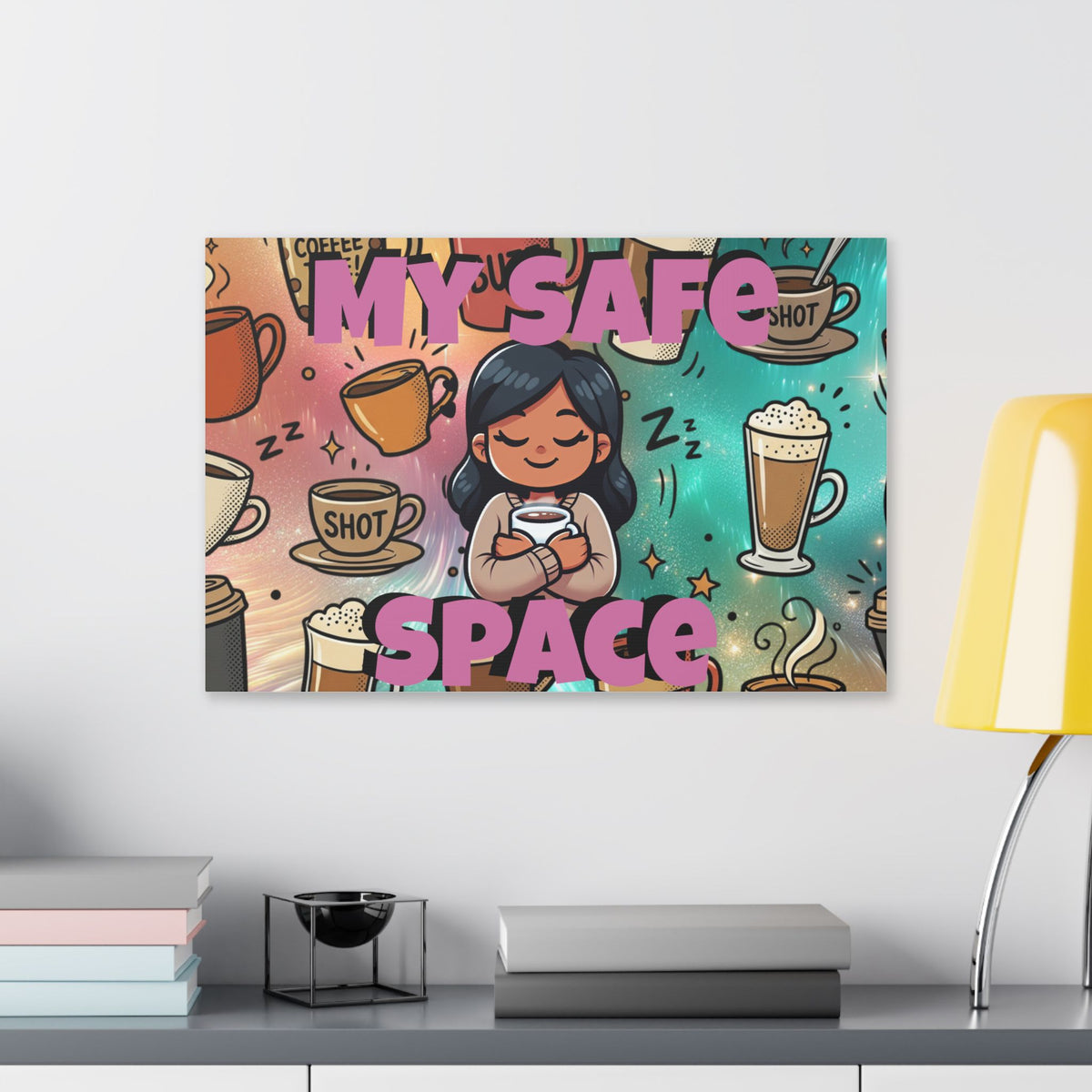 Coffee Is My Safe Space Classic Stretched Canvas
