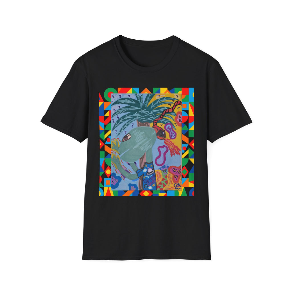 Tropical Alien Spaced Out Graphic T-Shirt — Colorful Art Tee