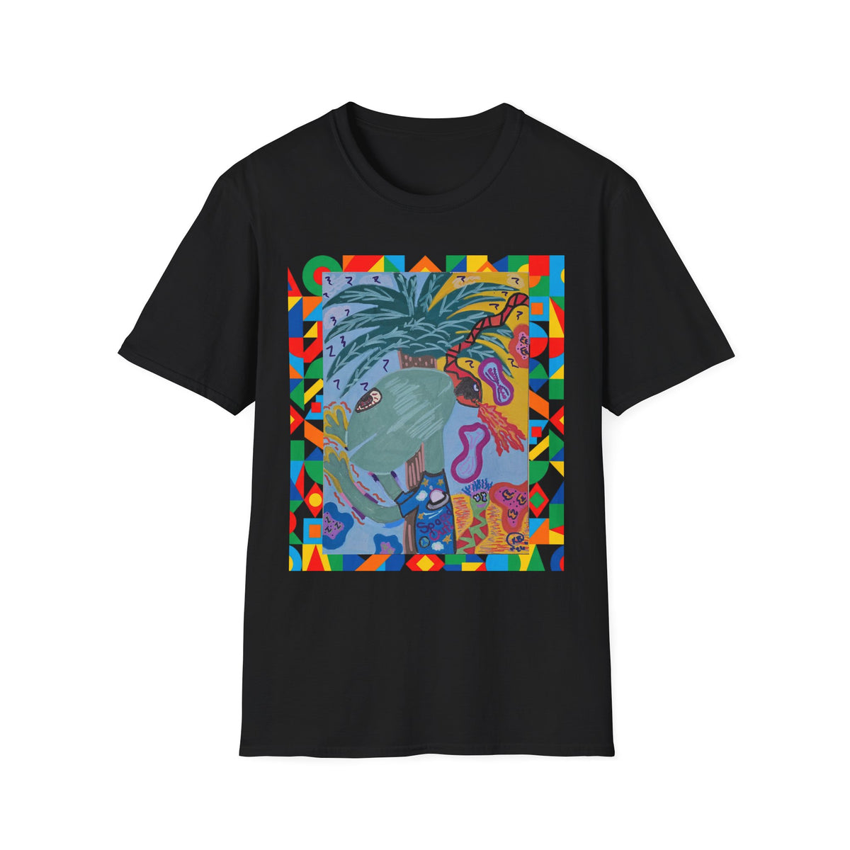 Tropical Alien Spaced Out Graphic T-Shirt — Colorful Art Tee
