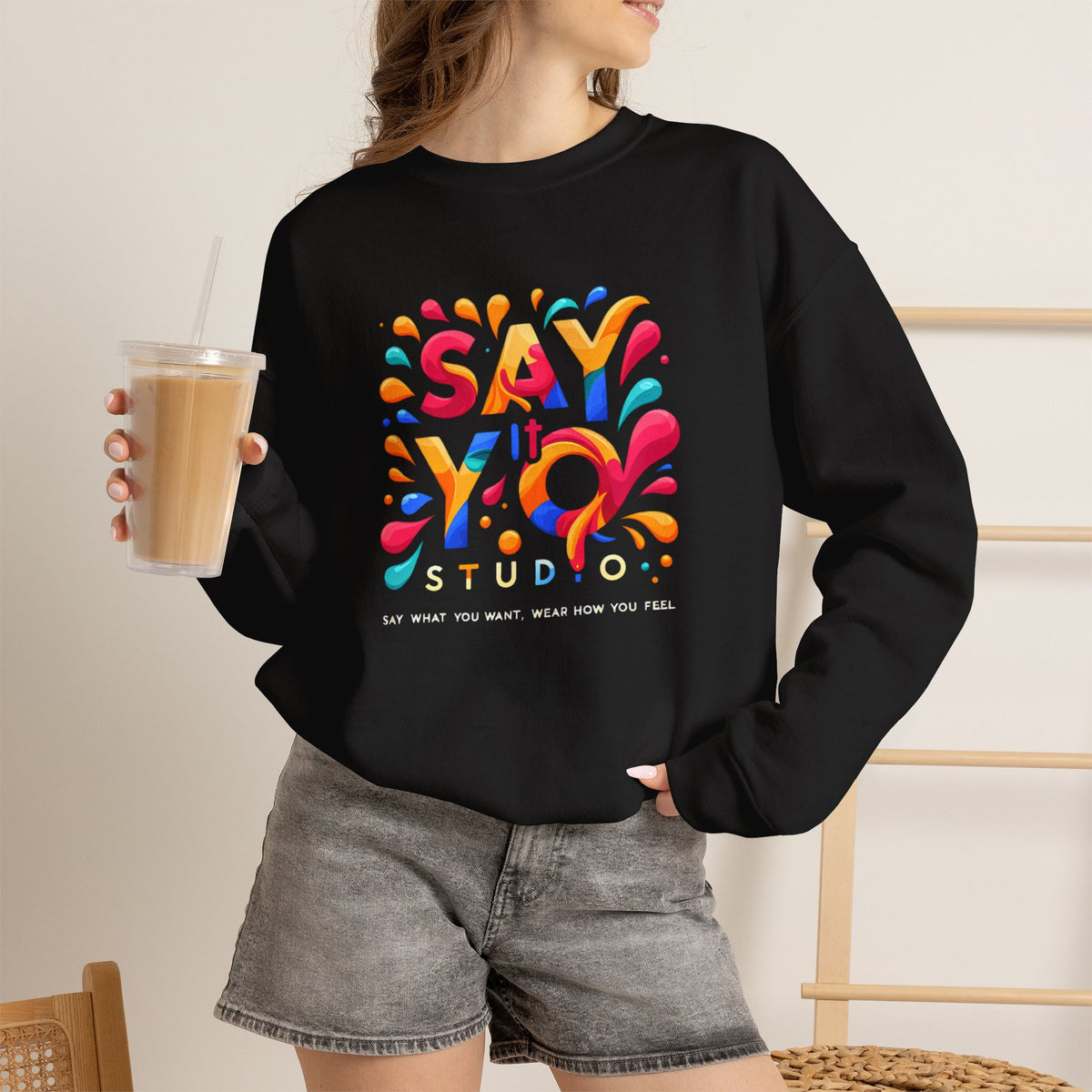 Say It Studio Colorful Logo Sweatshirt