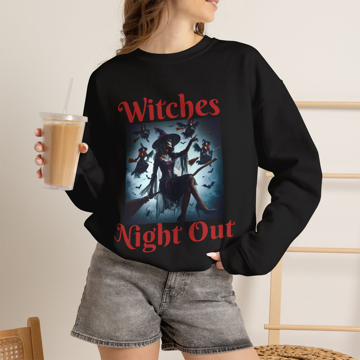 Witches Night Out Halloween Crewneck Sweatshirt