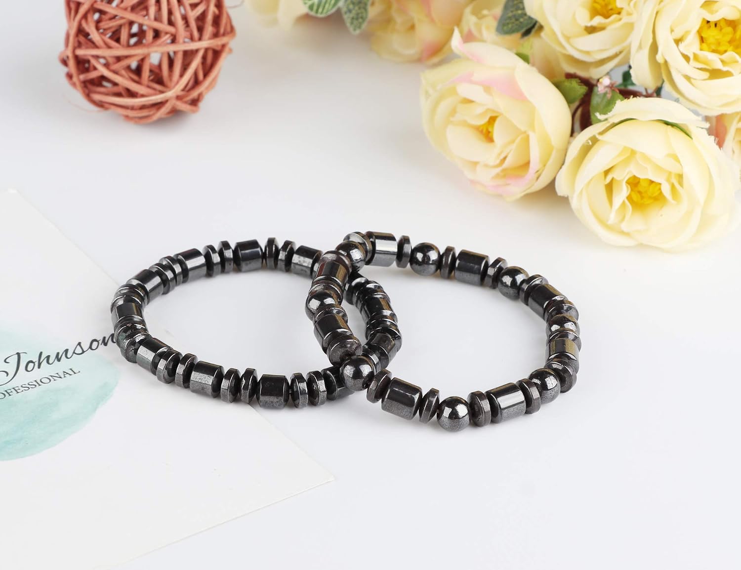 THUNARAZ 4Pcs Hematite Bracelet for Men Women Bangle Bracelet Magnetic Tiger Eye Bracelets