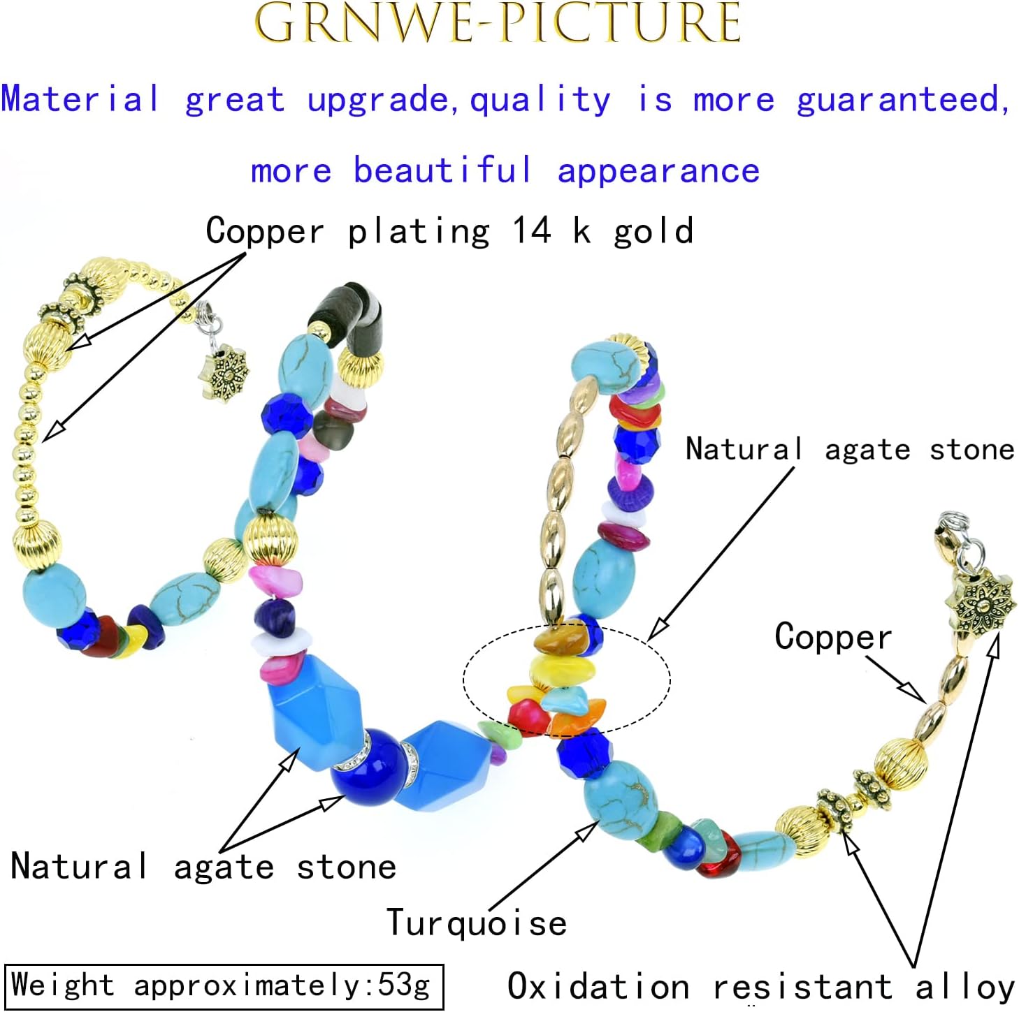 Boho Multilayer Irregular Agate Beads Charm Bracelets for Women Vintage Jade Stone Man Bracelets Yoga Bangles Ethnic Jewelry